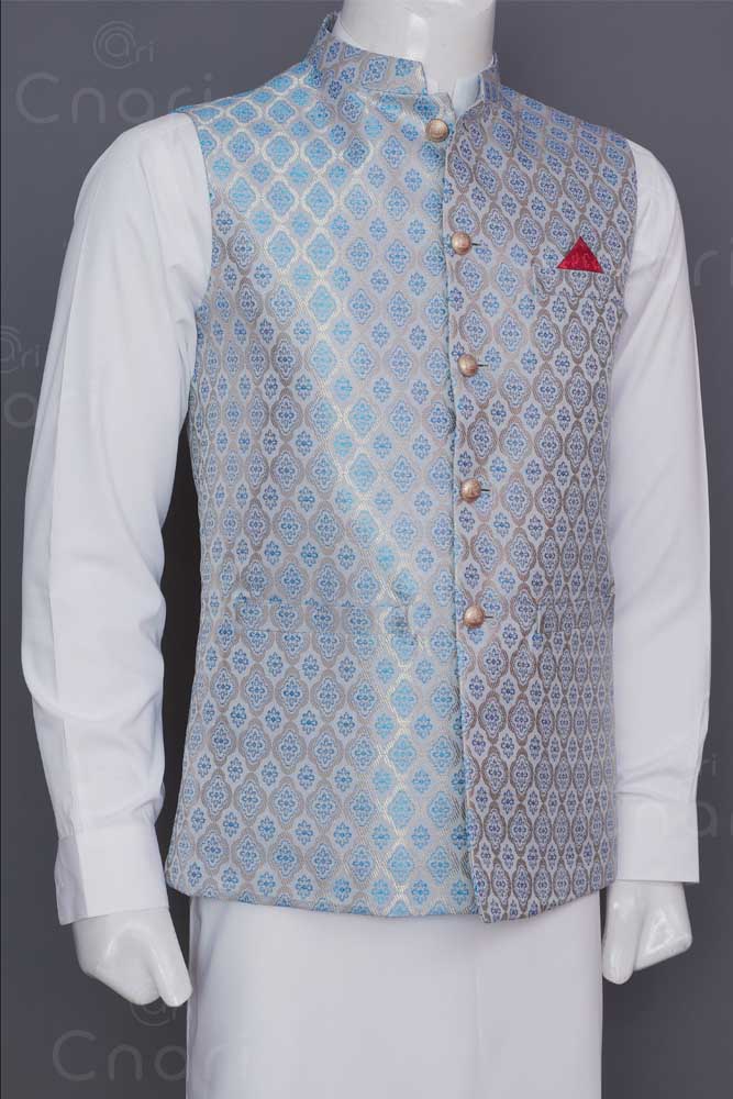 Ferozi Gold Men Waistcoat