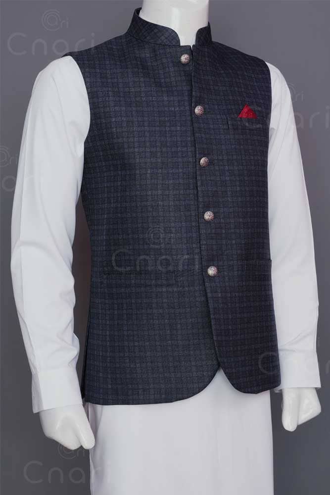 Steam Blue Men Waistcoat