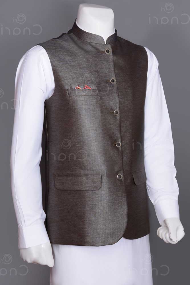 Grey Texture Men Waistcoat