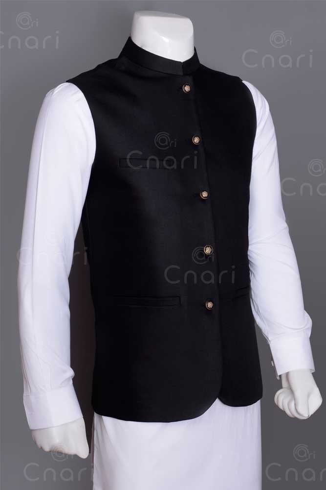 Traditional Black Men Waistcoat