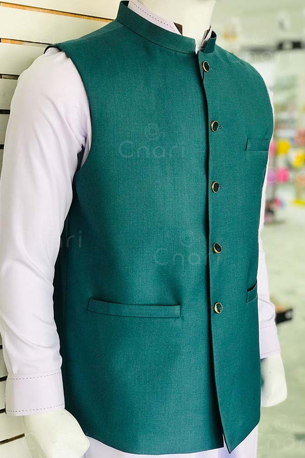 Cnari Premium Light Green Men Waistcoat