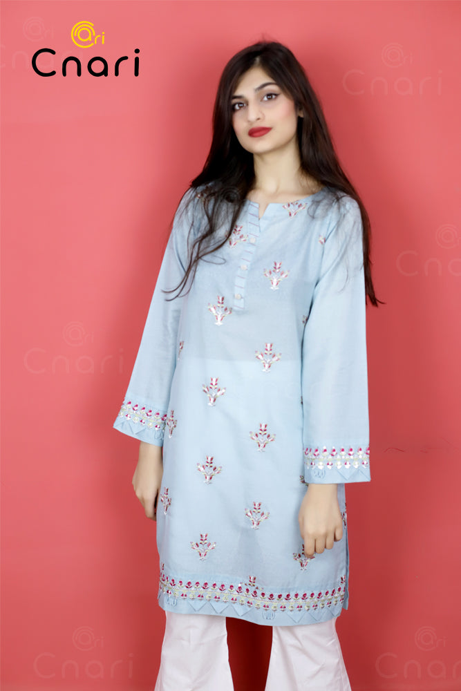 Lawn Karandi Sequence Embroidery Shirts