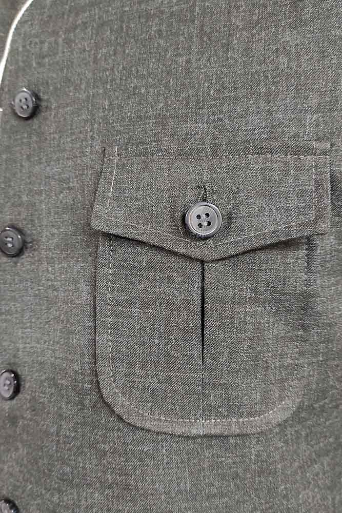 Cnari Wool Black Pocket Waistcoat