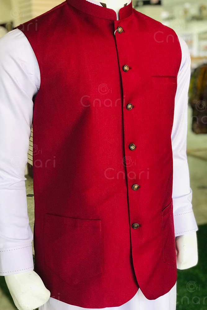 Cnari Red Men Premium Waistcoat